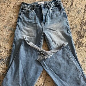 Distressed Blue Jeans